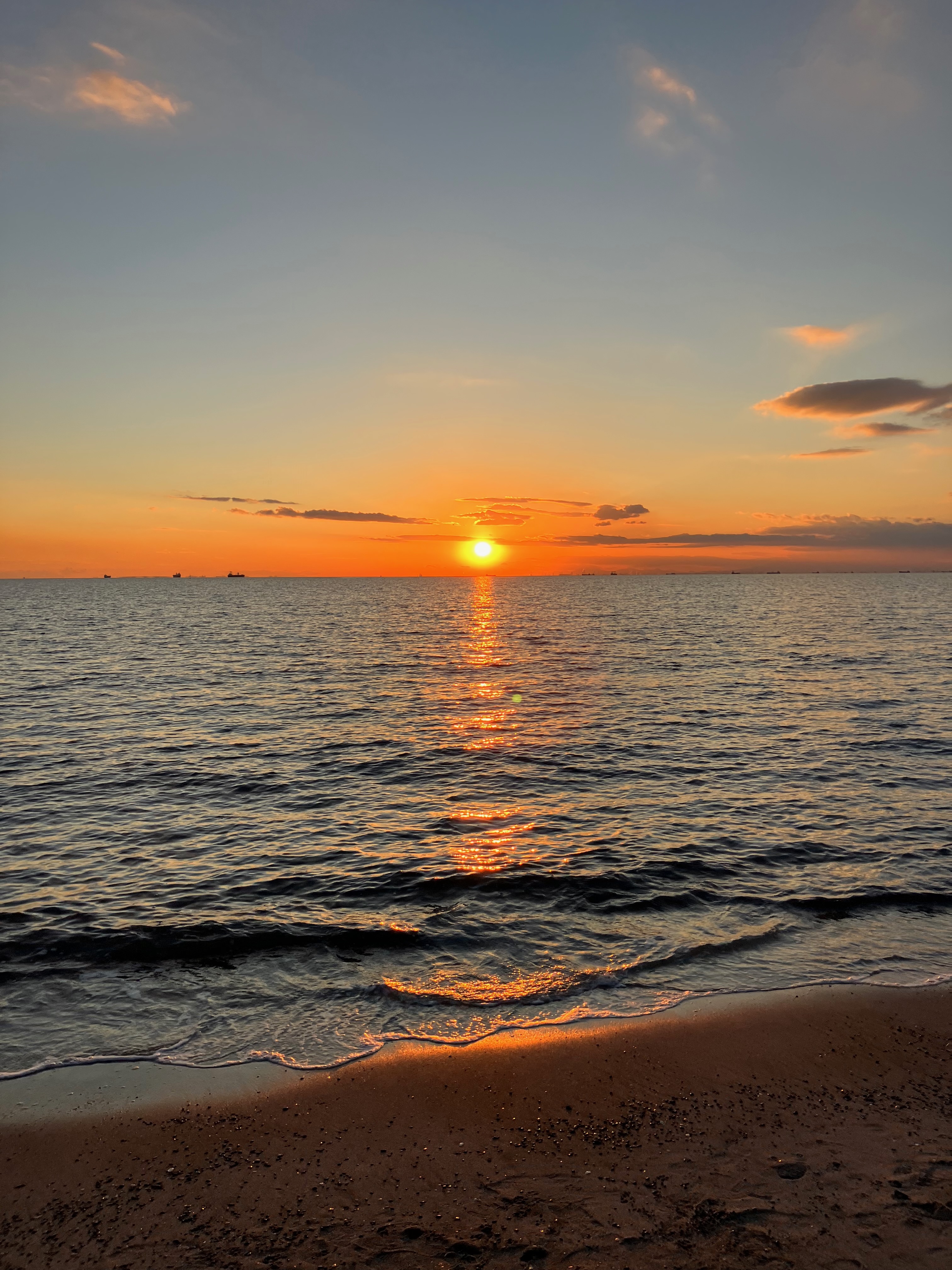 某海岸での夕焼け